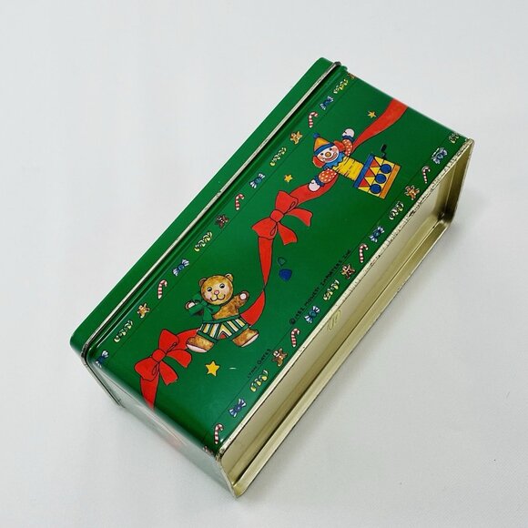 Vintage 1982 Lynn Gates Christmas Santa Tin Box Storage Rectangular Canister Lid - Picture 3 of 12